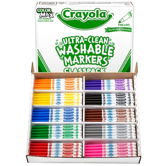 Crayola; Crayola® Classpack® Ultra-Clean Fine Line Markers, Pack of 200; Category:Kids' Art Sets; Image:1